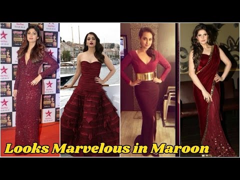 #Bollywood #Actresses Looks Marvelous in Maroon Video