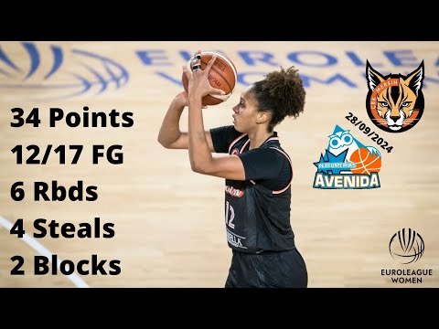 Iliana Rupert 34 Points vs Avenida - Euroleague 2024/25