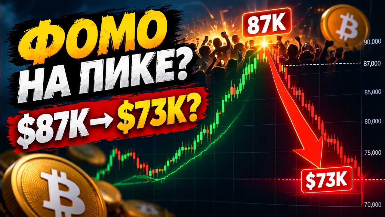 Биткоин: КОРРЕКЦИЯ УЖЕ НАЧАЛАСЬ? $87K Вызвали ФОМО - $73K Всё Ближе