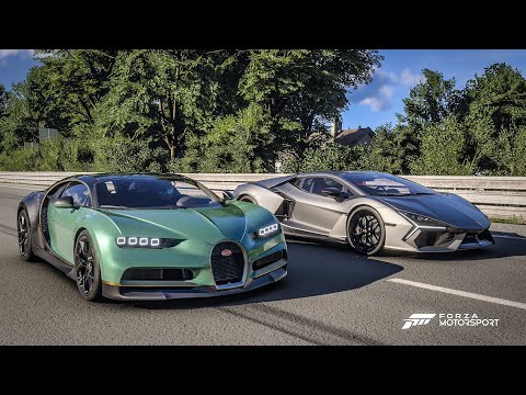 Forza Motorsport Drag race: Lamborghini Revuelto Twin-Turbo vs Bugatti Chiron