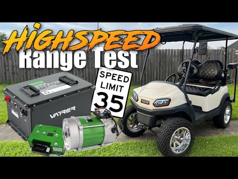 High Speed Golf Cart Lithium Battery Range Test 35mph | Vatrer 48v 105ah | Zach Bryan Hey Driver