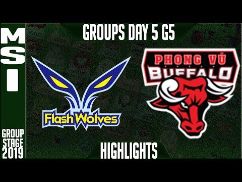 FW vs PVB Highlights | MSI 2019 Group Stage Day 5 | Flash Wolves vs Phong Vu Buffalo