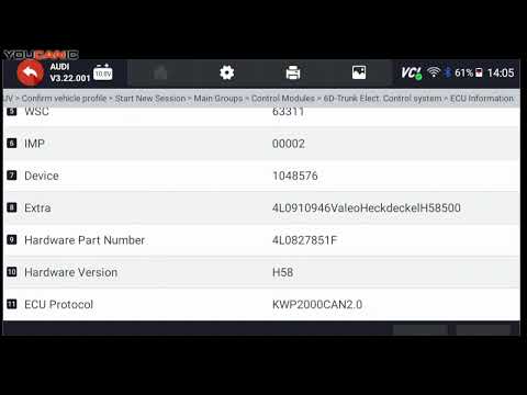 Quick Fix: Troubleshoot Audi Trunk Issues with YOUCANIC Scanner!