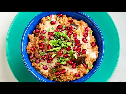 Delicious GAZA Recipe: Lentil, Eggplant and Pomegranate Stew / Rummaniyeh #CookForPalestine