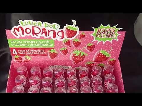 BATOM LOUCA POR MORANGO SUPER PODERES 3,5G BOX COM 48 UN