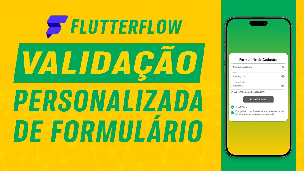 Como fazer validação personalizada de formulários com Regex e Code Expression no Flutterflow