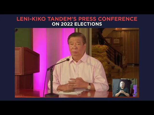 LIVESTREAM: Robredo press conference on 2022 Senate slate