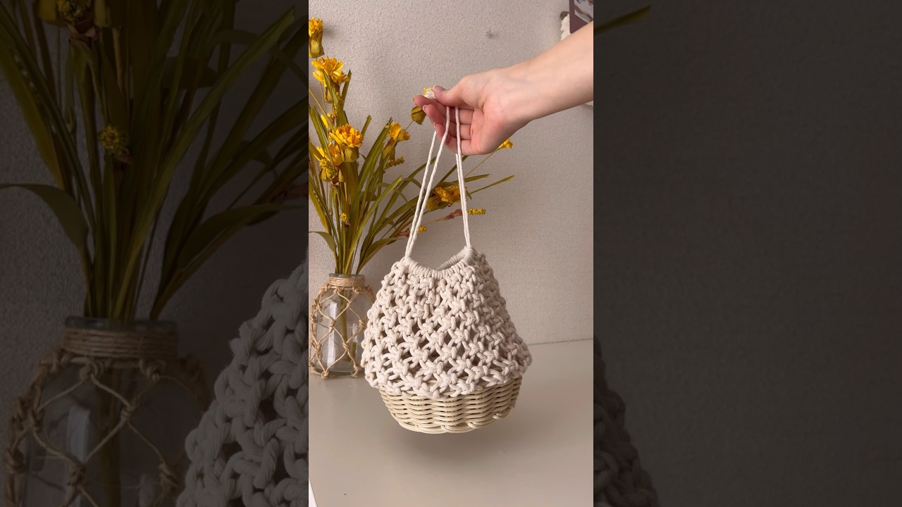 全てダイソーの物で作りました😊🌼.*#macrametutorial #macrame #ダイソー #shorts