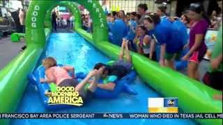 Amy Robach - spandex on waterslide - slow motion -  July 23, 2015