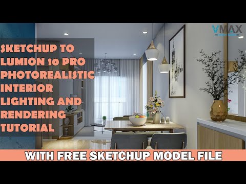 SKETCHUP TO LUMION 10 PHOTOREALISTIC INTERIOR WITH FREE SKETCHUP MODEL
