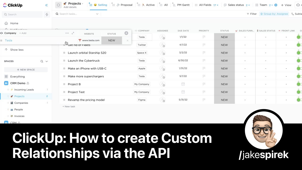 ClickUp: How to create Custom Relationships via Make (Integromat) and the ClickUp API
