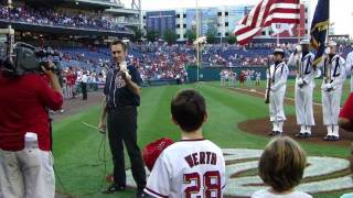 Glenn Donnellan National Anthem Washington Nats Louisville Slugger electric  bat violin  8-16-2011