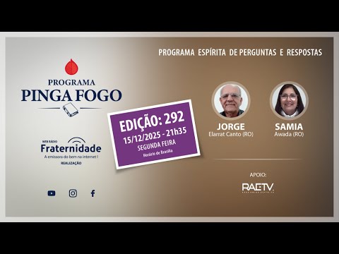 📺PINGA FOGO Nº 292 JORGE ELARRAT E SAMIA AWADA - 15/12/2025 - 21h35