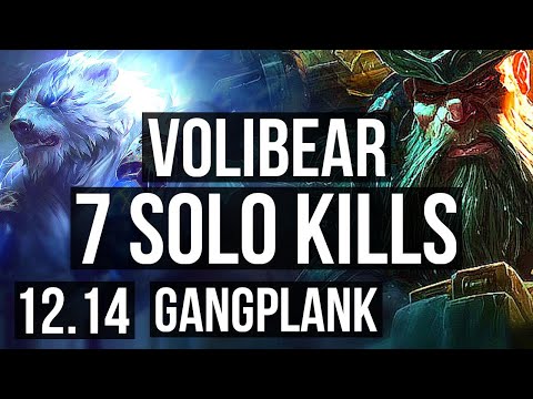 VOLIBEAR vs GANGPLANK (TOP) | 68% winrate, 7 solo kills | EUW Master | 12.14