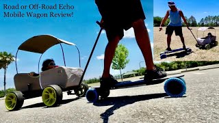 Hauck ECO Mobil Foldable Wagon Towed by Electric Skateboard!