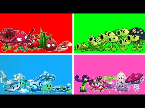 Random 20 Colorful Teams Battlez - Which Team Plant Will Win? - PVZ 2 Plant Vs Plant
