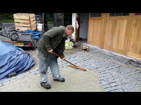 Applying Flowpoint Rapid Setting Grout to Granite Setts