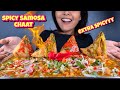 EATING VERY SPICY SAMOSA CHAAT WITH GHUGNI SPICY SAMOSA CHALLENGE INDIAN STREET FOOD MUKBANG