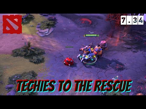 Dota 2 Gameplay | Techies to the rescue (Techies Story)