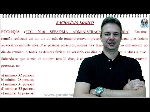 FCC10Q08 - FCC - 2016 - SEFAZ/MA - RACIOCÍNIO LÓGICO