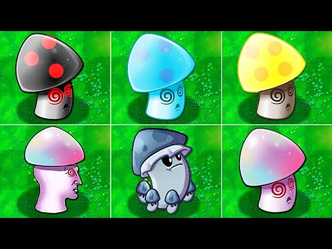 Plants vs Zombies Mod | Zombotany - All HYPNO-SHROOM Plants VS All ZomBotany 2