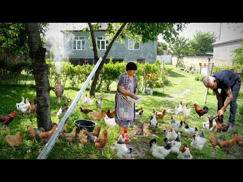 Sweet Grandma's Homemade Cake Recipe | Decorated with Real Flowers | AZERBAIJAN RURAL LIFE