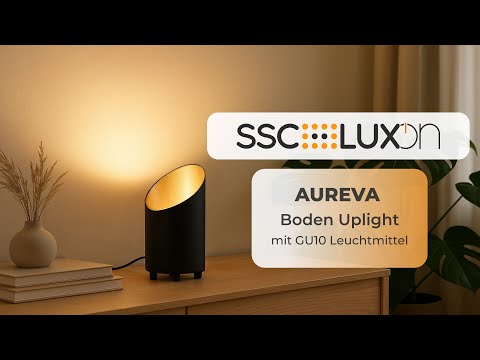 SSC-LUXon - AUREVA Uplight Bodenlampe goldene Innenseite indirektes Licht - inkl. GU10 Leuchtmittel