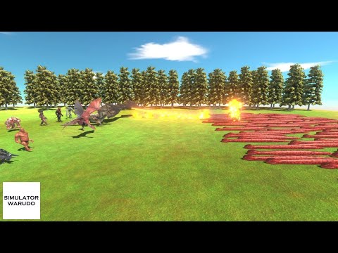 FANTASY and INFERNALS Team vs 100 REPTILES Animal Revolt Battle Simulator