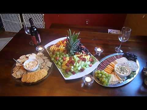 My fruit platter and meat and cheese platters I made...
