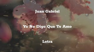 Juan Gabriel • Yo No Digo Que Te Amo • Letra