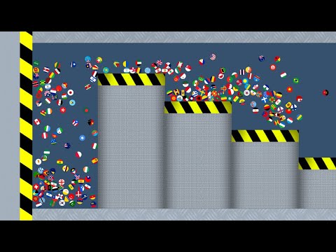 Shutter Crush #3 - Marble Race Countries in Algodoo