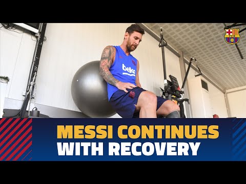 Messi continues with his recovery at the Ciutat Esportiva