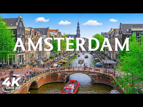 Amsterdam Scenic 4K 🇳🇱 | Canals, Historic Streets & Peaceful City Views