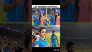 Sanju Samson along with his devoted female fan following the India versus West Indies  #sanjusamson
