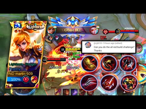 FANNY RED BUILD CHALLENGE ACCEPTED |  BLOODY RED BUILD IS HERE | FANNY RED BUILD | MOBILE LEGENDS