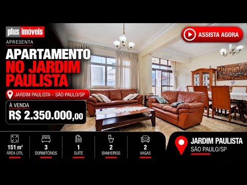 Vídeo do imóvel — Vende apartamento, Jardins, 3 dormit, 2 vagas, planta original