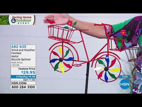 Wind and Weather Painted Metal Bicycle Spinner
