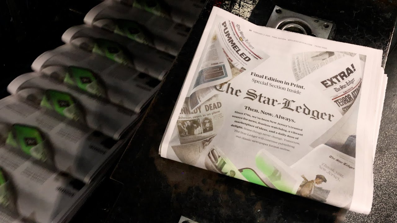 The Star-Ledger newspaper publishes its final print edition (WITH MUSIC)