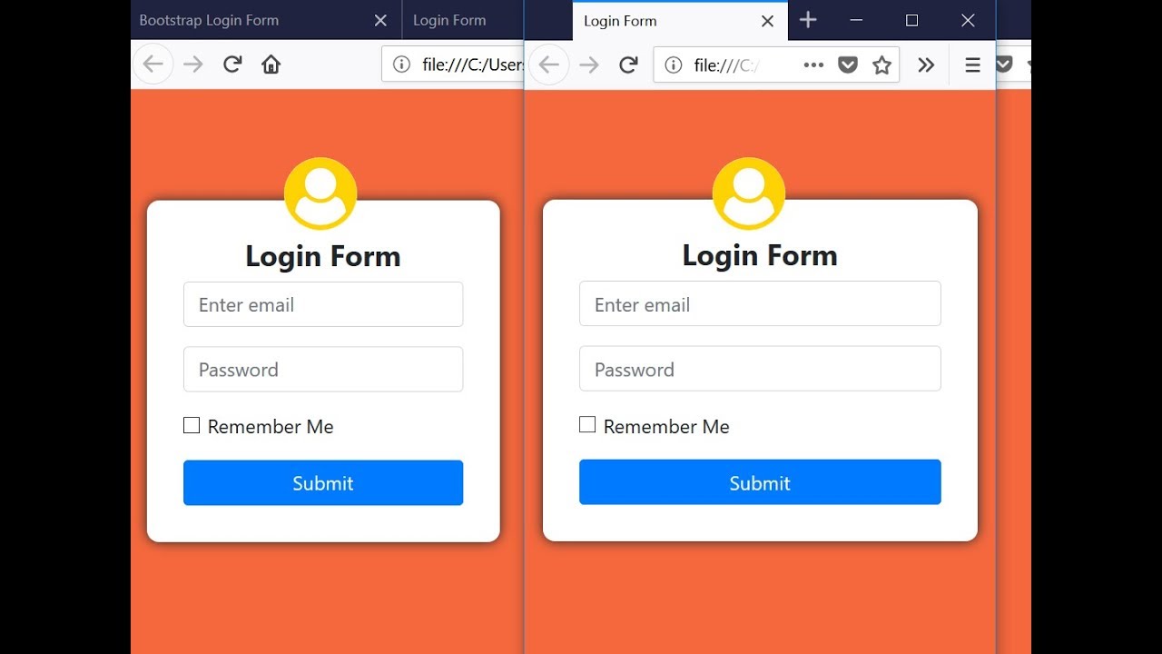 Bootstrap 4 - Create responsive login form using Bootstrap 4