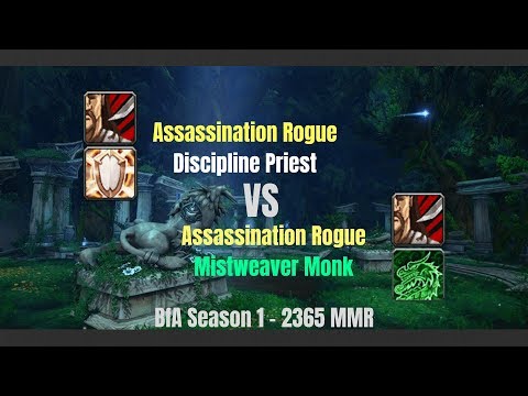 Assa Rogue Disc Priest vs Assa Rogue MW Monk - 2365 MMR - BfA Season 1