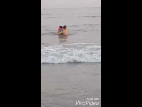 Lianne and daddy lui at the beach