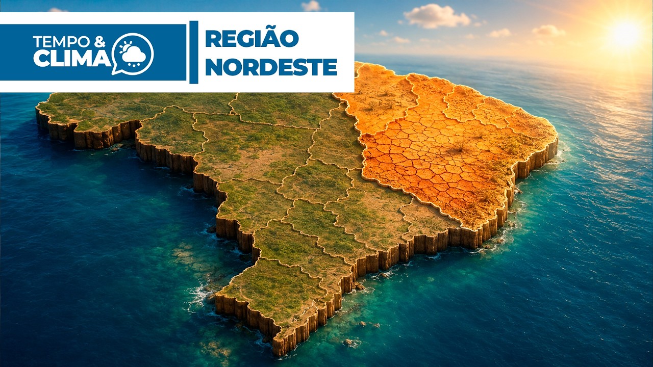 Previsão do tempo para a região nordeste do Brasil em 01-07-2026