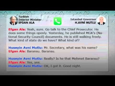 Efkan Ala tells Huseyin A. Mutlu to order a raid on a journalist's (M Baransu) house and arrest