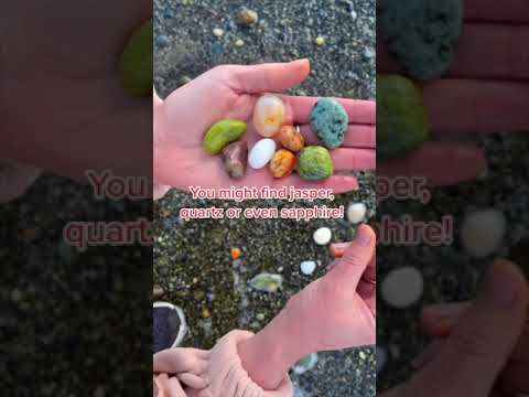 Amazing beach with gemstones #Shorts