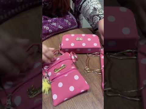 Markaz Top Products - 3 Pc Pink Polka Dot Purse Set 👛