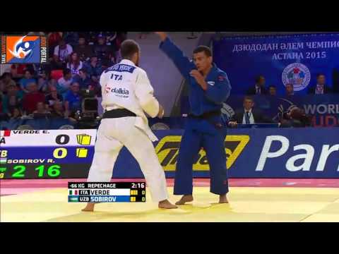 World Judo Championships M-W Astana 2015 -66kg VERDE Elio (ITA) vs. SOBIROV Rishod (UZB)