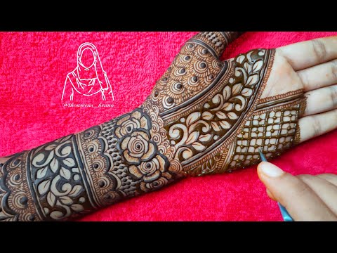 Latest Heavy Bridal Henna Design | Beautiful Designer Bharwa Dulhan Mehndi Design Tutorial for hand