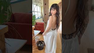 My favorite way to stay cool in the summer, a backless dress and pulling my hair up