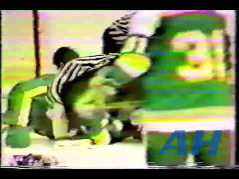 NHL Oct. 14, 1981 Rick Vaive,TOR v Gordie Roberts,MIN Toronto Maple Leafs Minnesota North Stars