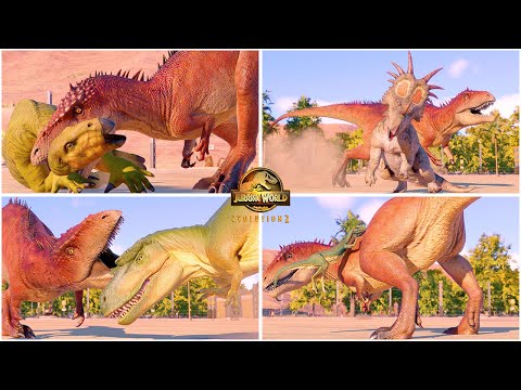 Apex Predator Carcharodontosaurus VS All Dinosaurs Killing Animations 🦖 Jurassic World Evolution 2